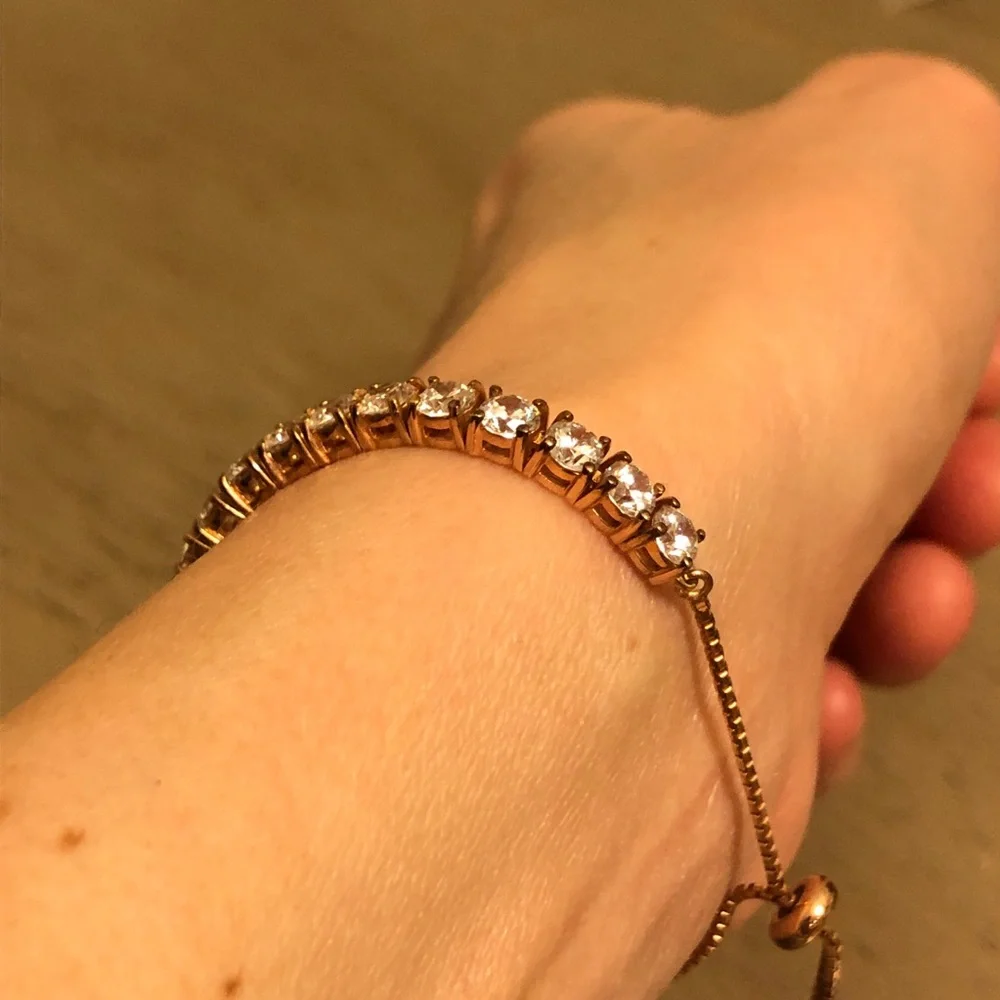 Vintage Gold Tone CZ Diamond Bracelet
